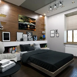 Bedroom interior in a modern style for a guy