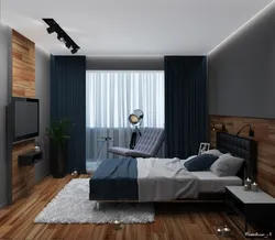 Bedroom interior in a modern style for a guy