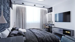 Bedroom interior in a modern style for a guy