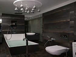 Bathroom design in dark colors