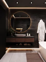 Bathroom design in dark colors