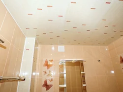 Plastic on the ceiling in the bathroom photo