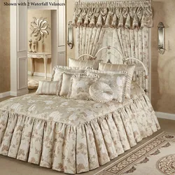 Bedroom curtains and bedspread in the same style photo