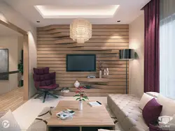 Laminate On The Walls In The Interior Of The Living Room Apartment Photo