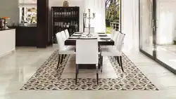 Tiles for the kitchen combined with the living room photo