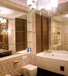 Дизайн ванной с золотом