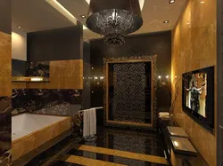 Bathroom design with gold