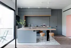 Island in the kitchen photo in a modern apartment