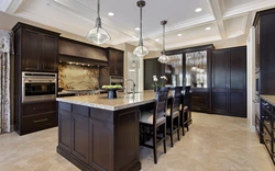 Island in the kitchen photo in a modern apartment