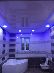 Photo of suspended ceilings in the bathroom design