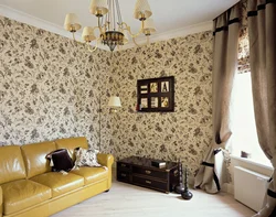 Photo of living room wallpaper on one wall