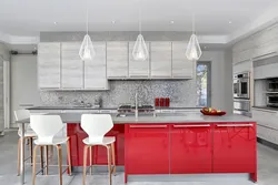 Mətbəx Foto Birləşməsində Boz Divar Kağızı