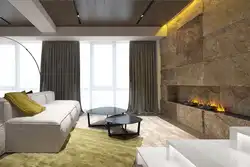 Photo of biofireplaces in the living room interior