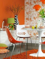 Wallpaper for an orange kitchen photo which one is suitable