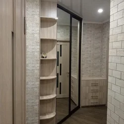 Hallway interior design with corner wardrobe