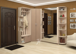 Hallway interior design with corner wardrobe
