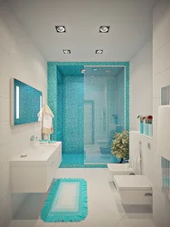 Bathroom design in turquoise tone