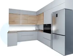 Kitchen interior cabinets to the ceiling