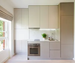 Kitchen interior cabinets to the ceiling