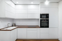 Kitchen interior cabinets to the ceiling