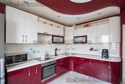 Кухни С Бордовым Гарнитуром Фото