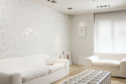Interior Design Of Living Room With Light Wallpaper