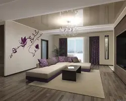 Yüngül Divar Kağızı Ilə Oturma Otağının Daxili Dizaynı