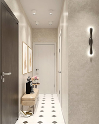 Hallway narrow corridor in modern Khrushchev style design