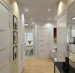 Hallway narrow corridor in modern Khrushchev style design