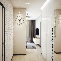 Hallway narrow corridor in modern Khrushchev style design