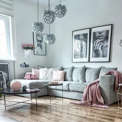 Dusty rose color combination in the bedroom interior
