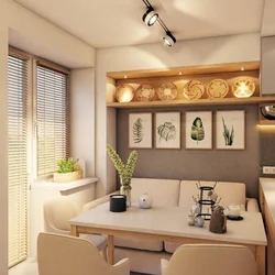 Kitchen interior with sofa and table photo