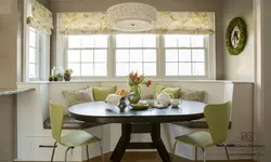 Kitchen interior with sofa and table photo