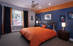 Orange color in the bedroom photo