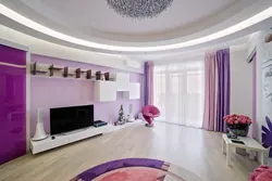 Living room design in purple tones photo design