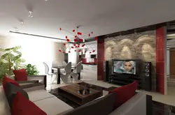 Современный дизайн гостиной кухни в квартире