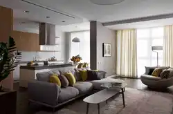 Modern Design Of Living Room Kitchen In Apartment