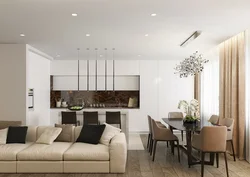 Modern Design Of Living Room Kitchen In Apartment