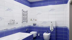Көк жиһаз фотосуреті бар ванна