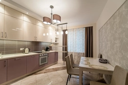 Kitchen in beige-brown style photo