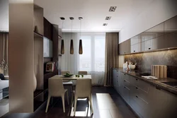 Kitchen in beige-brown style photo