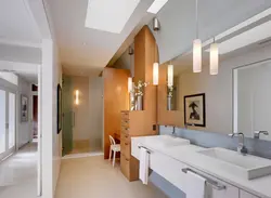Işıqlandırma fotoşəkili ilə vanna otağı dizaynı
