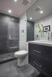 Small bathroom in gray tones photo