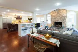 Design living room kitchen in the house