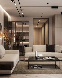 Designer living room in modern style photo