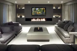 Designer living room in modern style photo