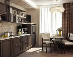 Kitchen 17 sq m rectangular design