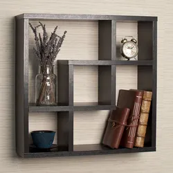 Wall shelves in the hallway in the interior