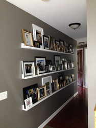 Wall shelves in the hallway in the interior