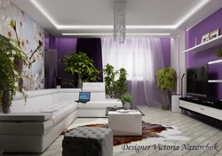 Flower in the living room interior photo
